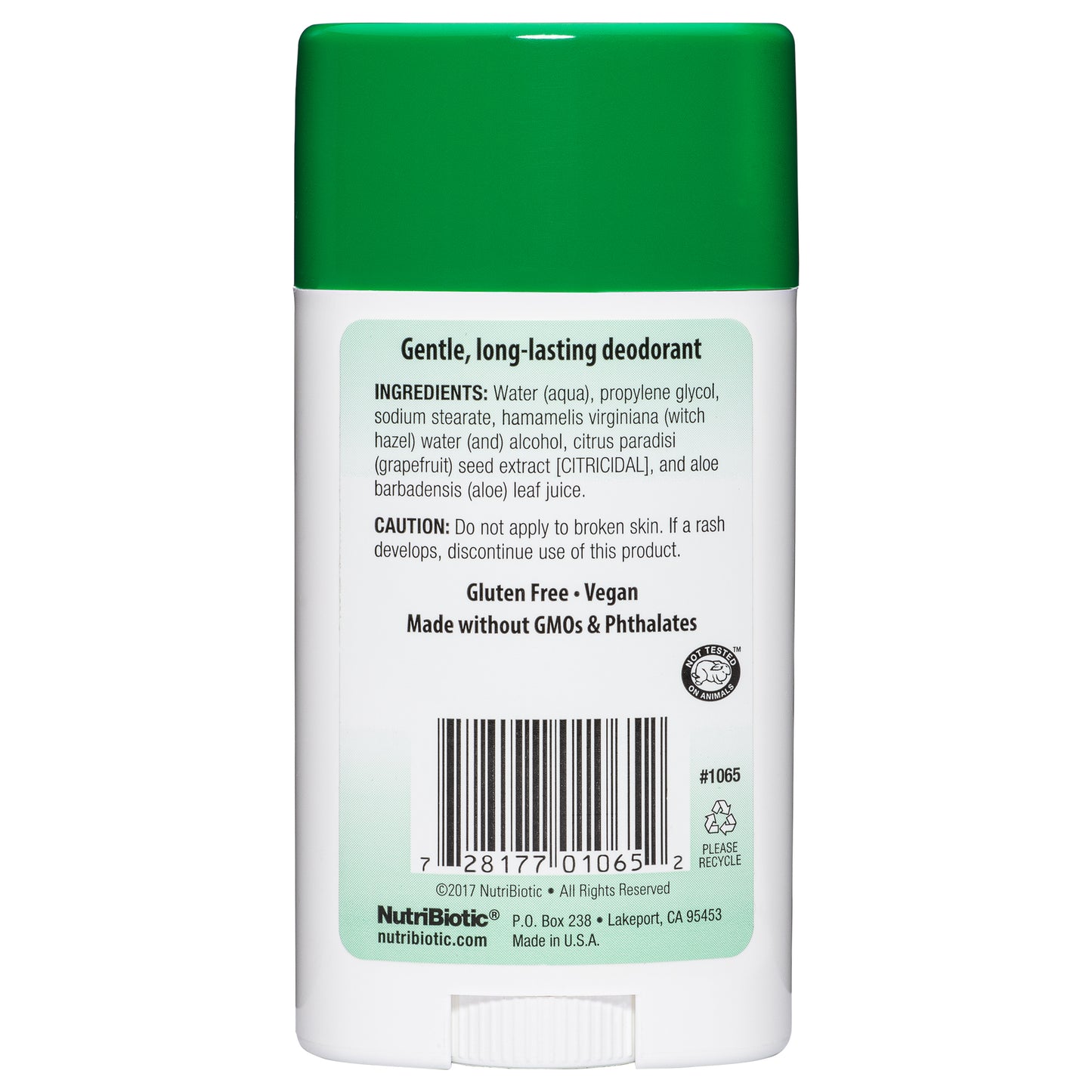 NutriBiotic Deodorant,  Scent Free  (75g)